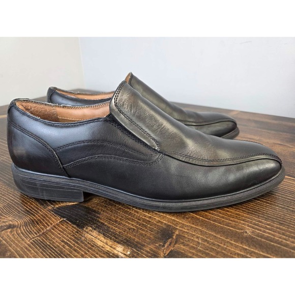 G.H. Bass & Co. Men's Slip On Glenn Oxford Black Leather Shoe Size 11.5 M - Picture 2 of 13